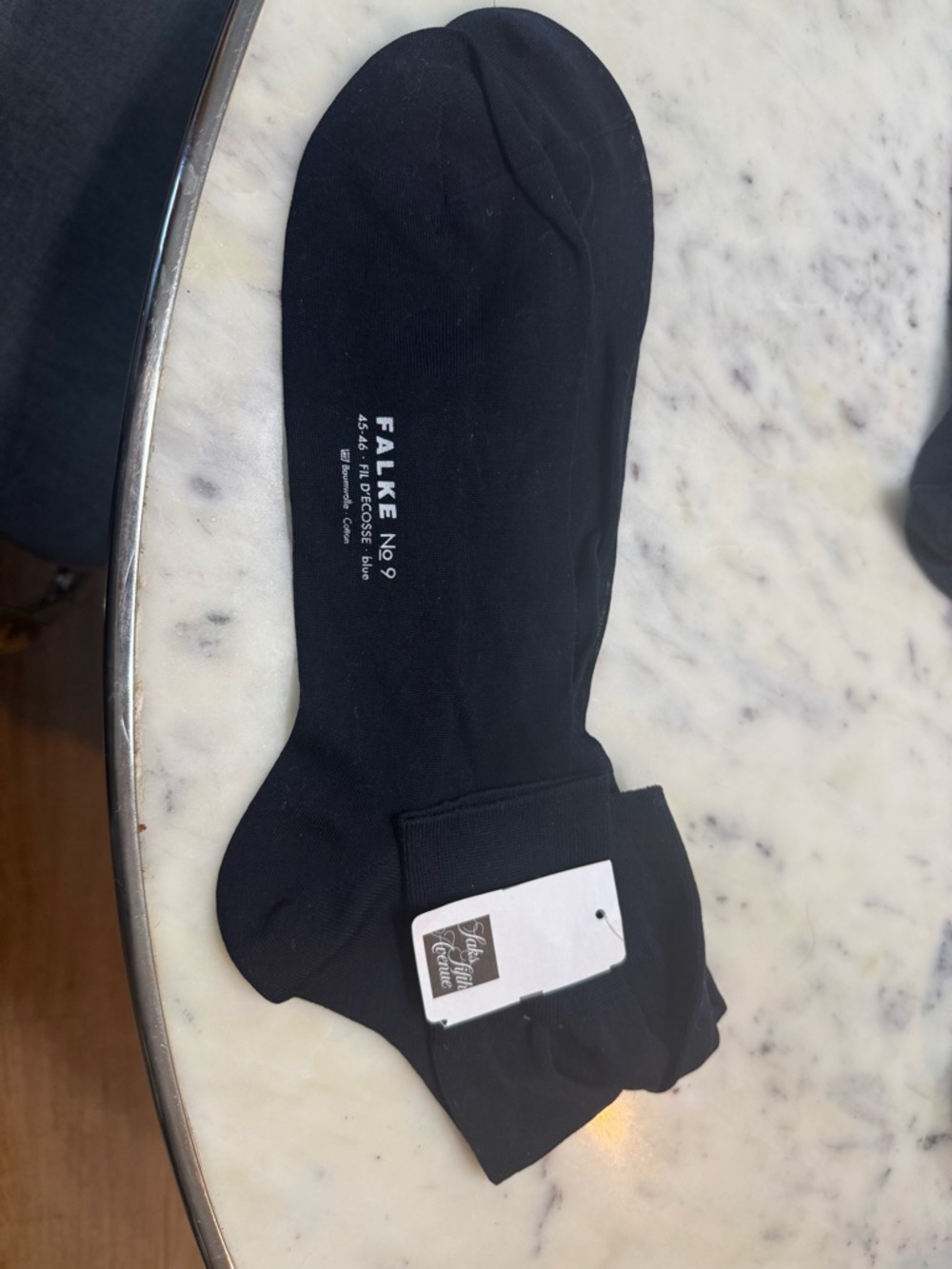 FALKE no 9 Fil D’Ecosse blue Cotton size US 11-12 net $54